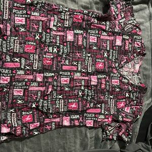 Sparkly cancer scrub top